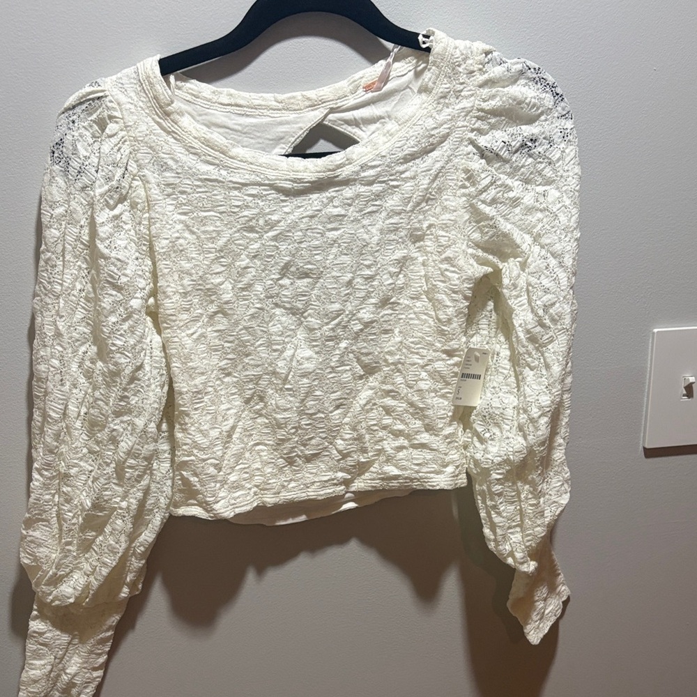Free People NWT Elegant White Lace Women's Top